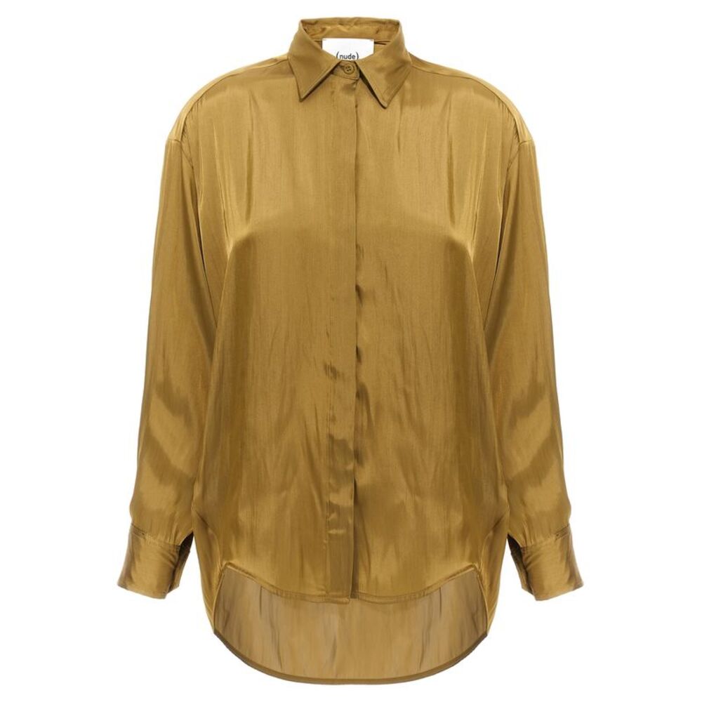 NUDE Gold Polyester Women's Blouse